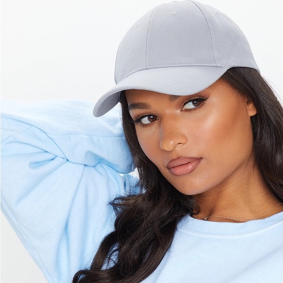 Light Grey Woven Baseball Cap - Picture 7 of 9